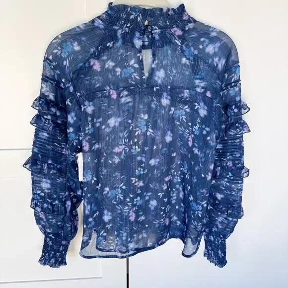 French Connection Anifrida Arica Pleat-Sleeve Top Women’s XS Blouse, Long Sleeve - Picture 7 of 9